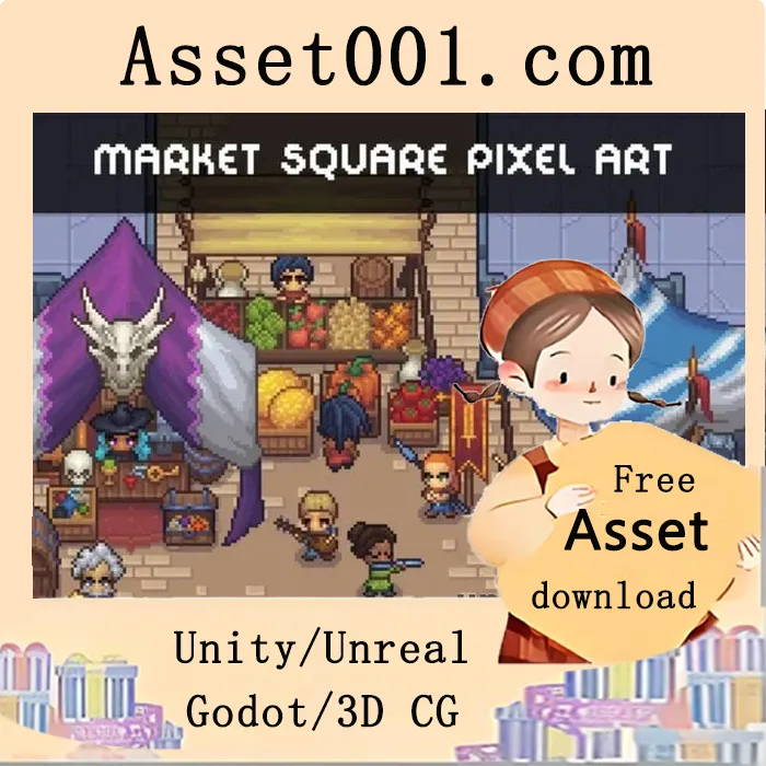 Pixel Art Market Square – RPG Shop and NPC Assets Pack