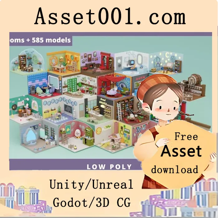 Low Poly Cartoon Profession Rooms v1.0 Low Poly Cartoon Profession Rooms v1.0