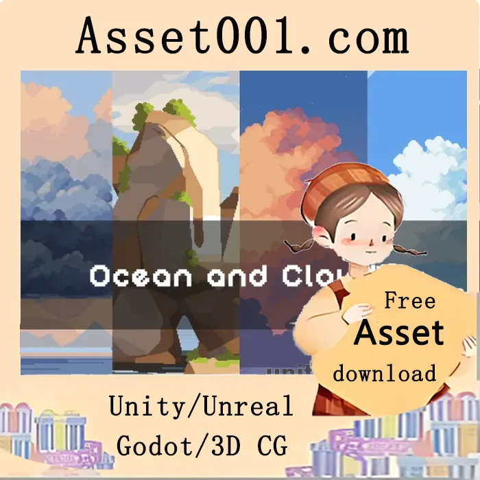 Ocean and Clouds Pixel Art Backgrounds