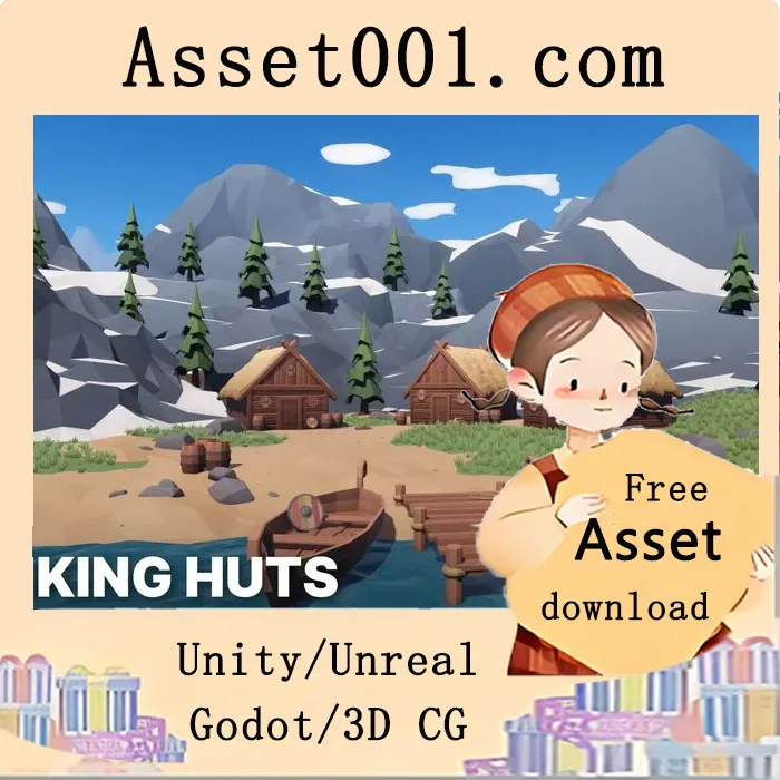 Poly Style Viking Huts - Stylized Low Poly Village Environment v1.1