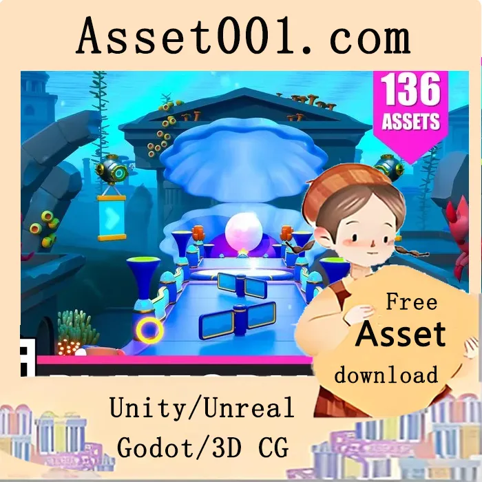 Platformer 12 Underwater - Low Poly 3D Models Pack v2.2