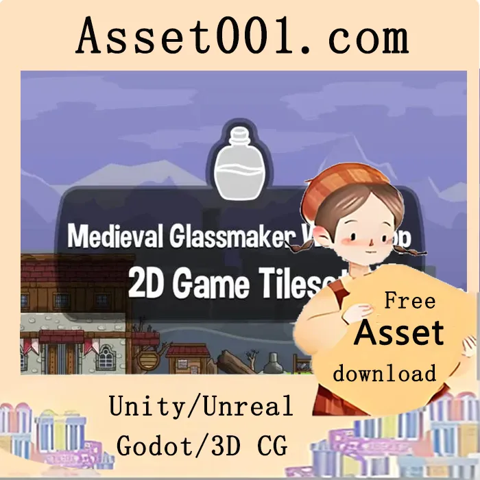 Cartoon Medieval Glassmaker Workshop Game Tileset Cartoon Medieval Glassmaker Workshop Game Tileset