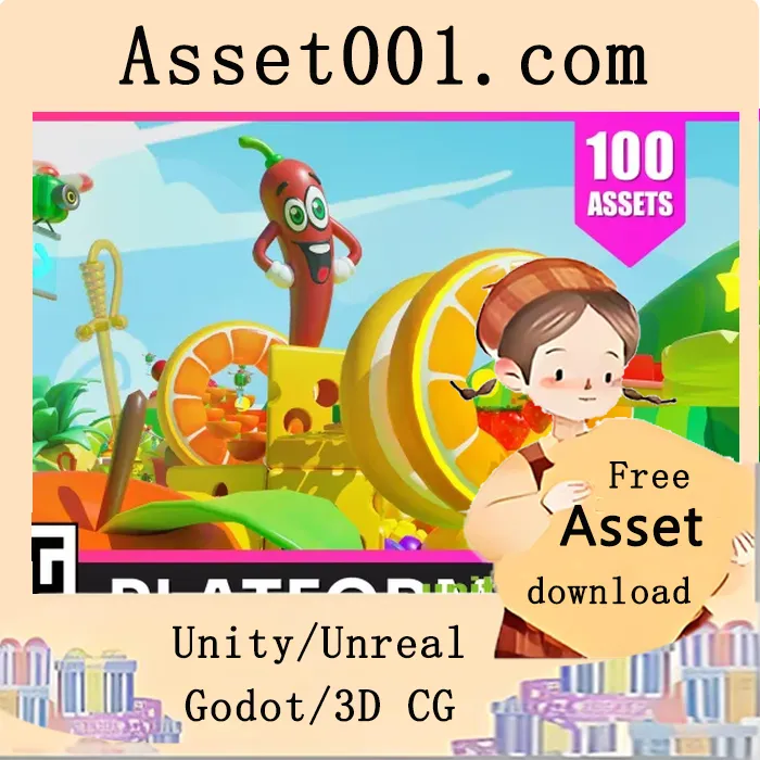 Platformer 5 Fruits - Low Poly 3D Models Pack v2.0 (26 Aug 2025)