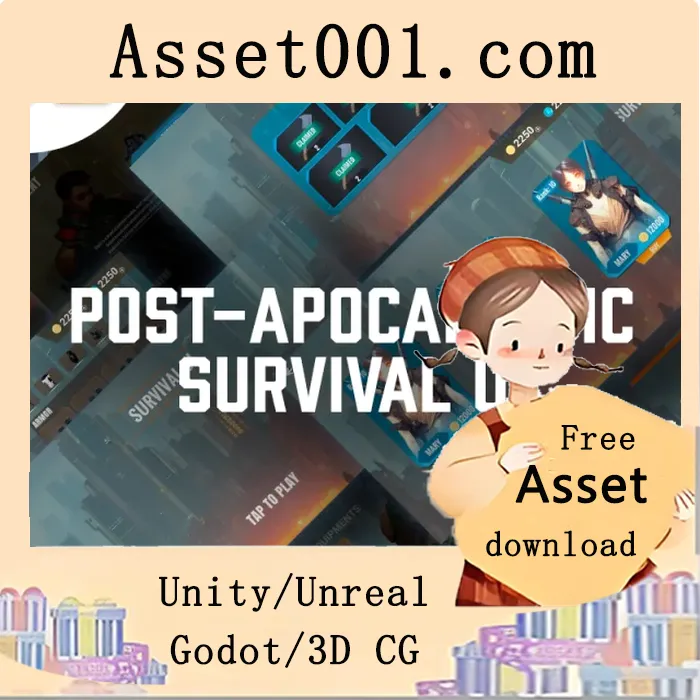 适用于游戏与UI原型设计的简约资源包|GameUI – Post-apocalyptic Survival UI