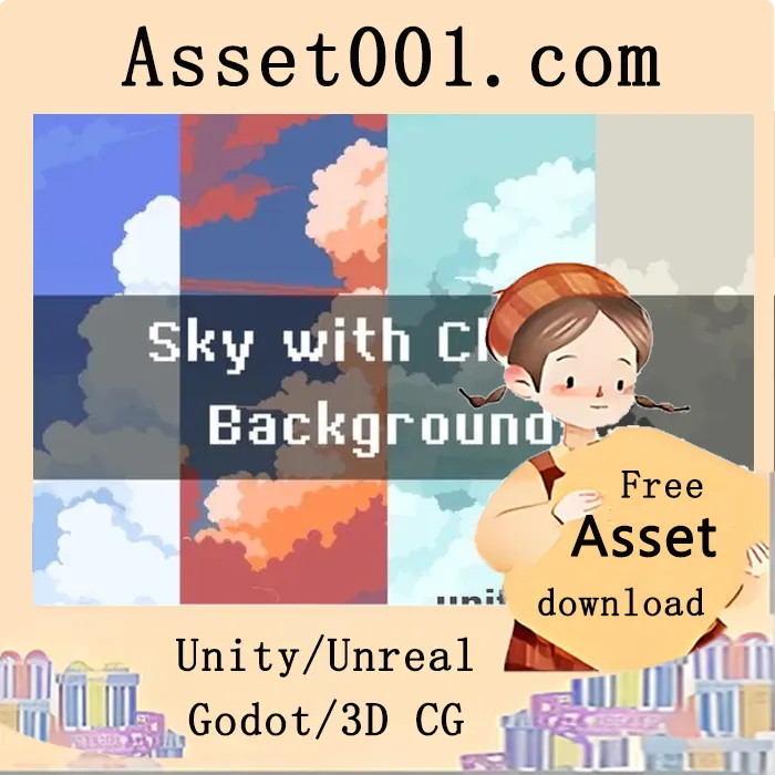 Pixel Sky with Parallax Clouds for 2D Games