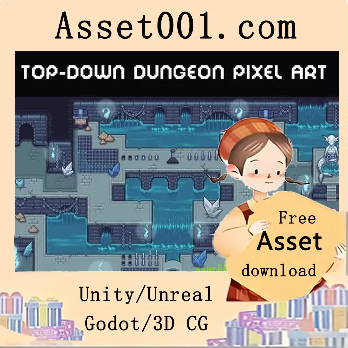 Dungeon Tileset Pixel Top-Down for Indie Game