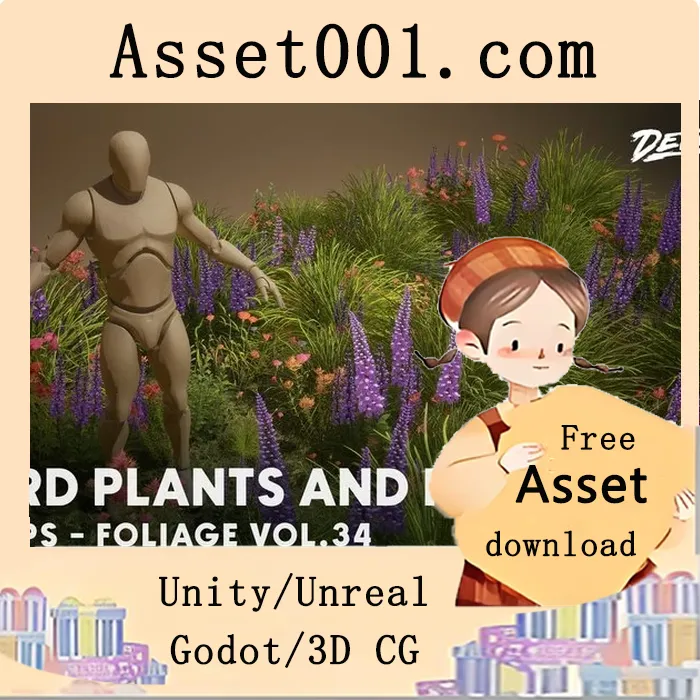 Foliage VOL.34- Yard Plants and Flowers (Low Poly)