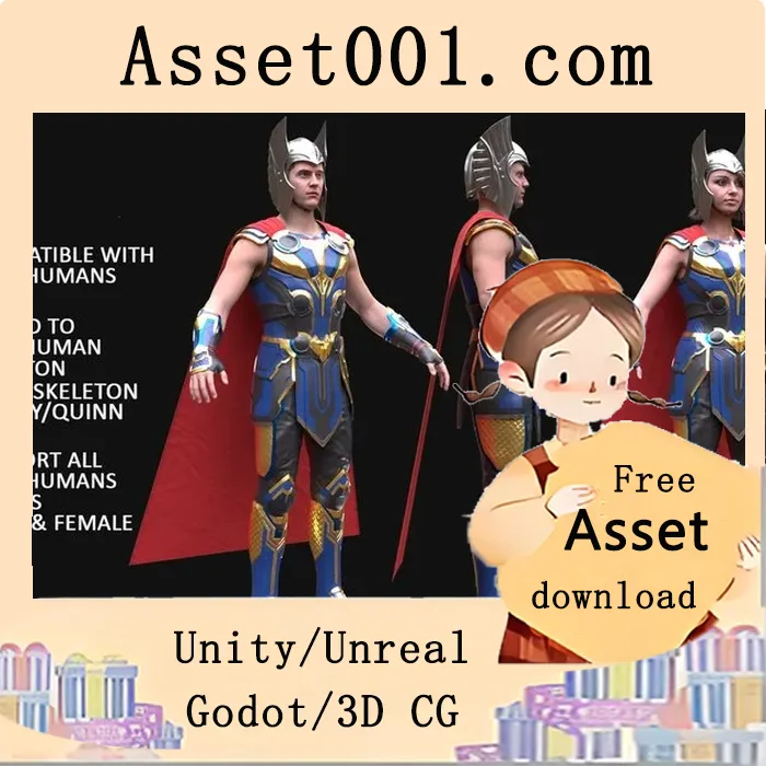 Fantasy Outfit - Male/Female MH & UE5 Skeletons - Rigged