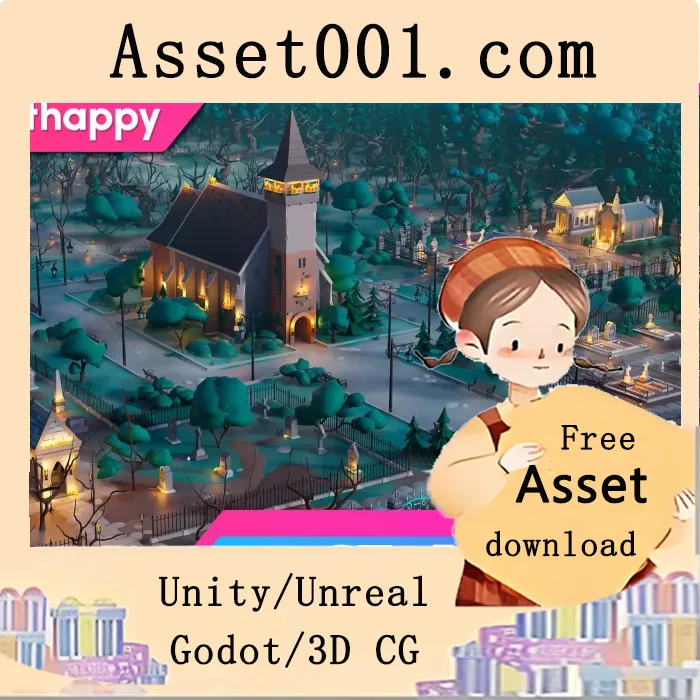 Cemetery - Low Poly 3D Model Pack v2.1