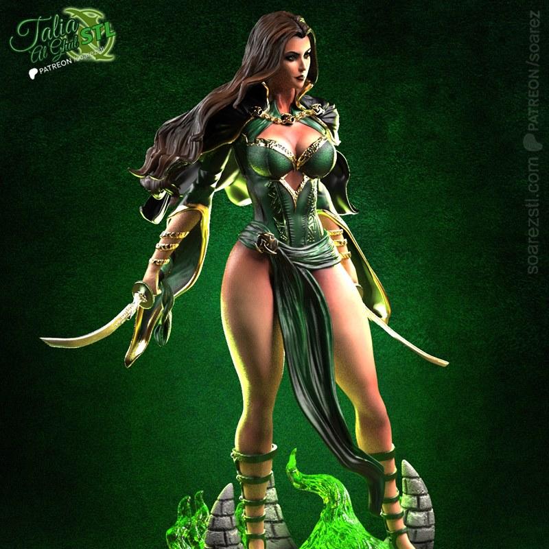 Soarez 3D打印模型：塔利亚·阿尔·古尔（DC漫画）|Soarez 3d – Talia Al Ghul – DC Comics – 3D Print Model STL