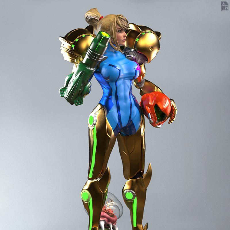 米哈伊尔·萨鲁斯 3D打印模型 苏美斯·阿兰|Soarez 3d – Metroid – Samus Aran – 3D Print Model STL
