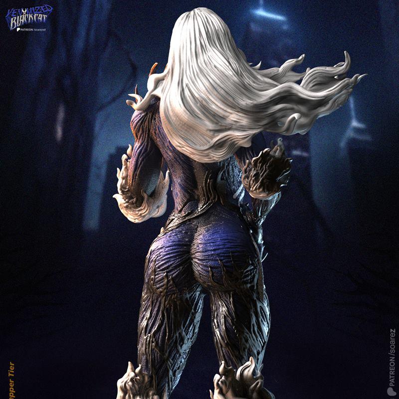 Soarez 3D打印模型：黑猫毒液版|Soarez 3d – Black Cat Venomized – 3D Print Model STL