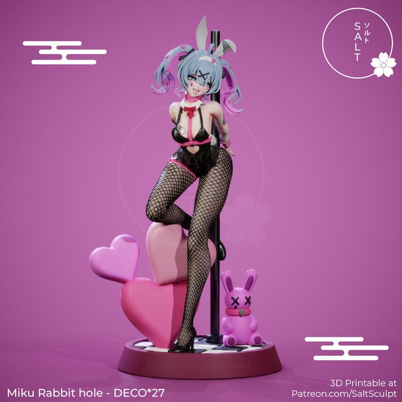 盐雕·米库兔洞·3D打印模型|Saltsculpt – Miku Rabbit Hole – 3D Print Model STL
