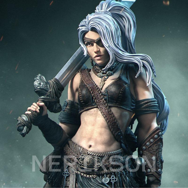 Nerikson《莉亚· Barbarian 女武者》3D打印模型|Nerikson – Lia the Barbarian Mercenary – 3D Print Model STL