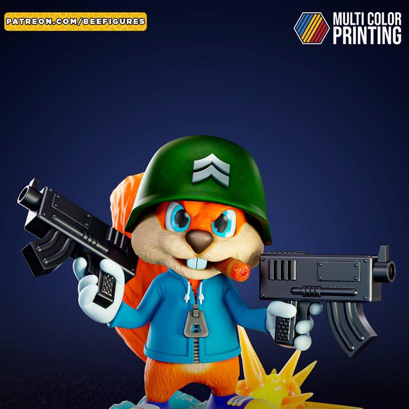 Bee Figures 3D打印模型：Conker’s Bad Fur Day 中的Conker角色|Bee Figures – Conker – Conker’s Bad Fur Day – 3D Print Model STL