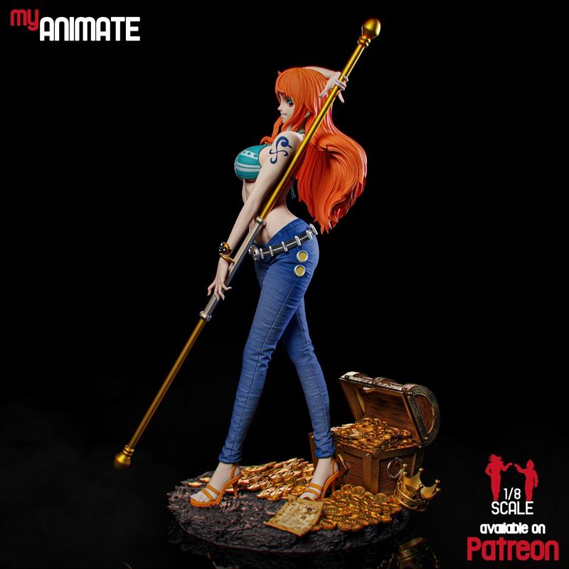 我的动漫-海贼王-娜美-3D打印模型|MyAnimate – One Piece – Nami – 3D Print Model STL