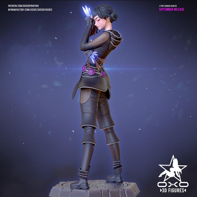 OXO3D 3D打印模型：KPOP恶魔猎人佐伊|OXO3D Figures – Zoey Kpop Demon Hunter – 3D Print Model STL