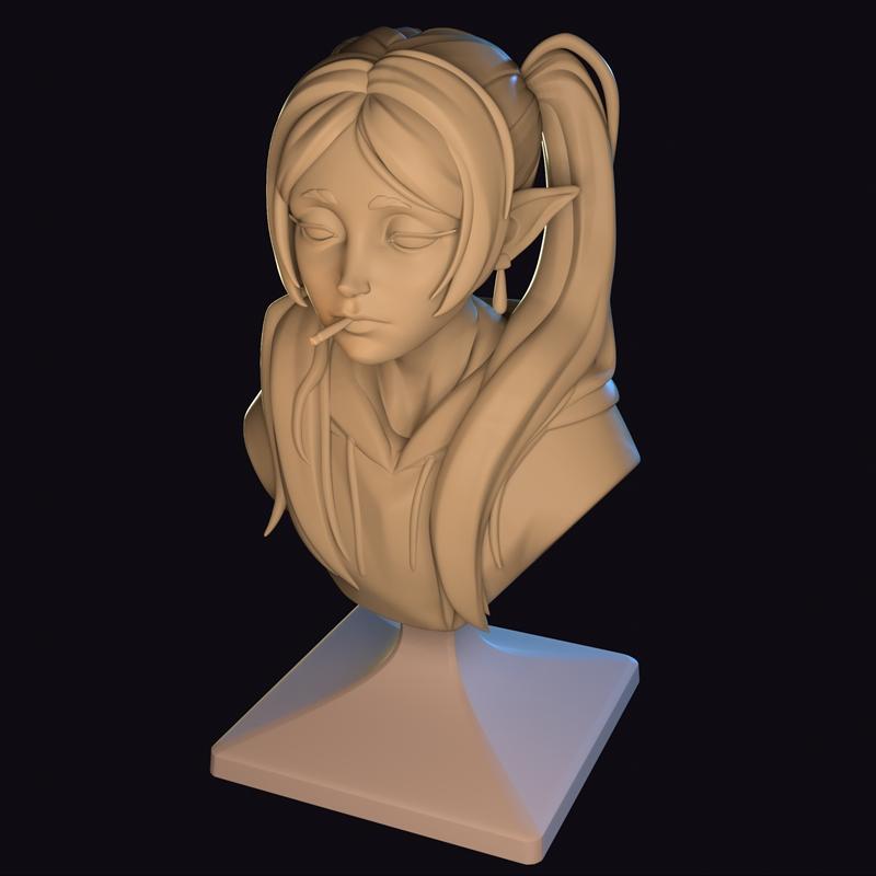 Frieren 3D打印模型|Frieren Bust – 3D Print Model STL