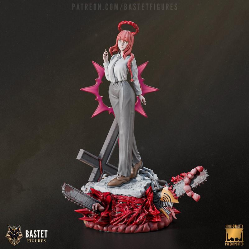 玛卡玛卡-巴斯特特-锯齿男 3D打印模型|Bastet Figures – Makima – Chainsaw Man – 3D Print Model STL