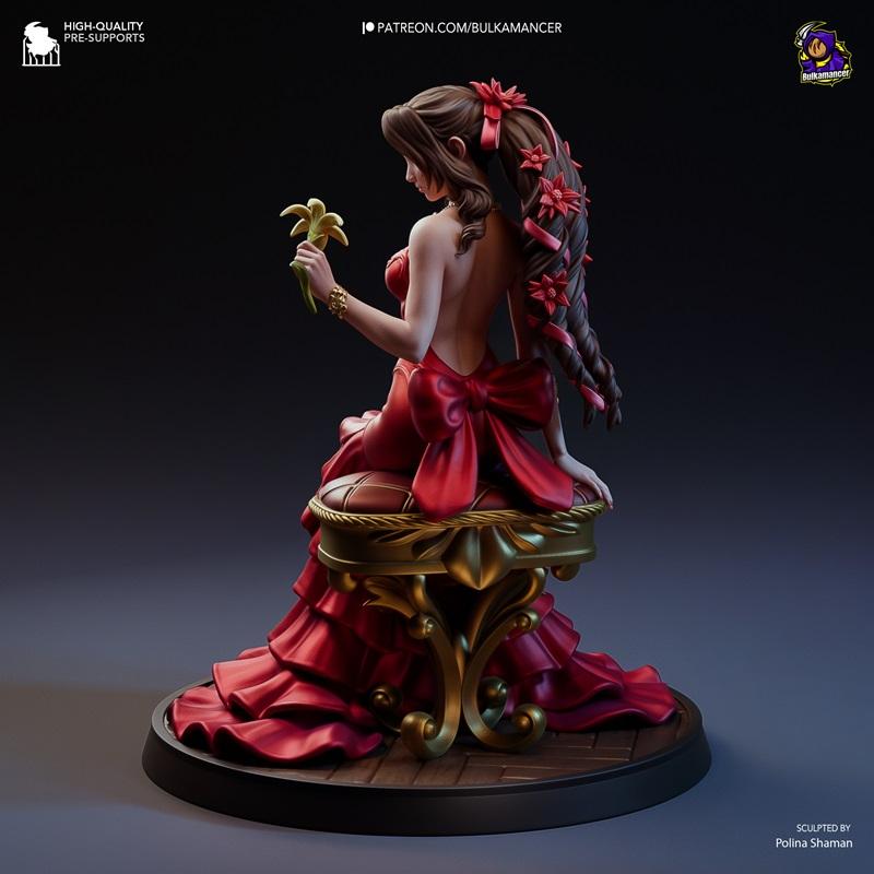 最终幻想7重制版 - 艾莉丝·冈布罗夫 - 3D打印模型|Bulkamancer Sculpts – Aerith Gainsborough – Final Fantasy VII Remake – 3D Print Model STL