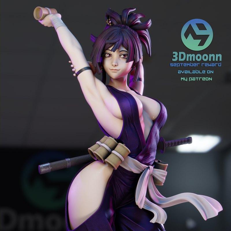3D打印模型：地狱乐园 Yuzuriha|3Dmoonn – Yuzuriha – Hell’s Paradise – 3D Print Model STL