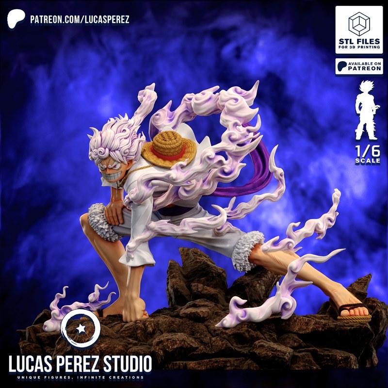 路飞 使用 Gear 5 模型 3D打印作品|Lucas Perez – Luffy – Gear 5 – 3D Print Model STL