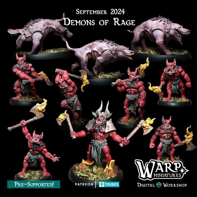 Warp Miniatures - 愤怒恶魔套装 3D打印模型|Warp Miniatures – Demons of Rage Pack – 3D Print Model STL