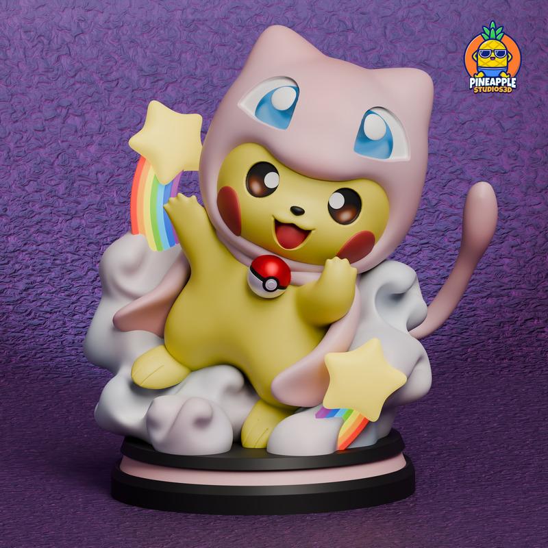 宝可梦皮卡丘喵喵 3D打印模型|Pokemon Pikachu Mew Cosplay – 3D Print Model