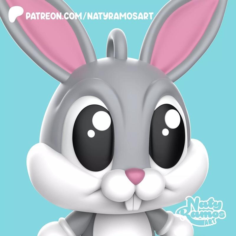 3D打印模型：兔八哥可爱造型|Bugs Bunny Kawaii – 3D Print Model STL