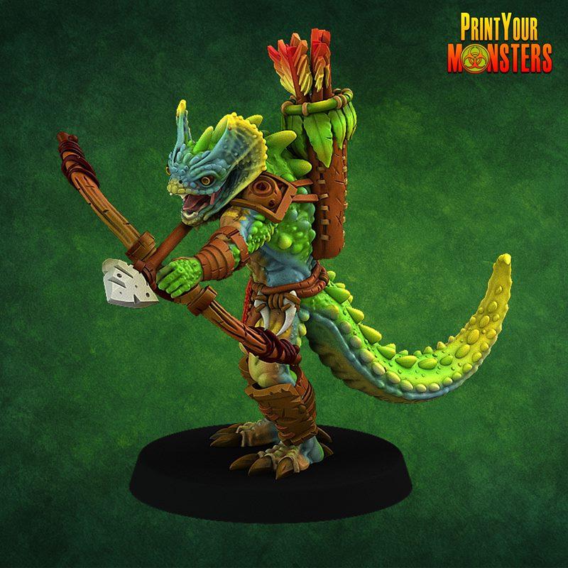 打印你的怪物——Vol.02 爬行者套装 3D打印模型|Print Your Monsters – Vol.02 – Lizardmen Pack – 3D Print Model STL