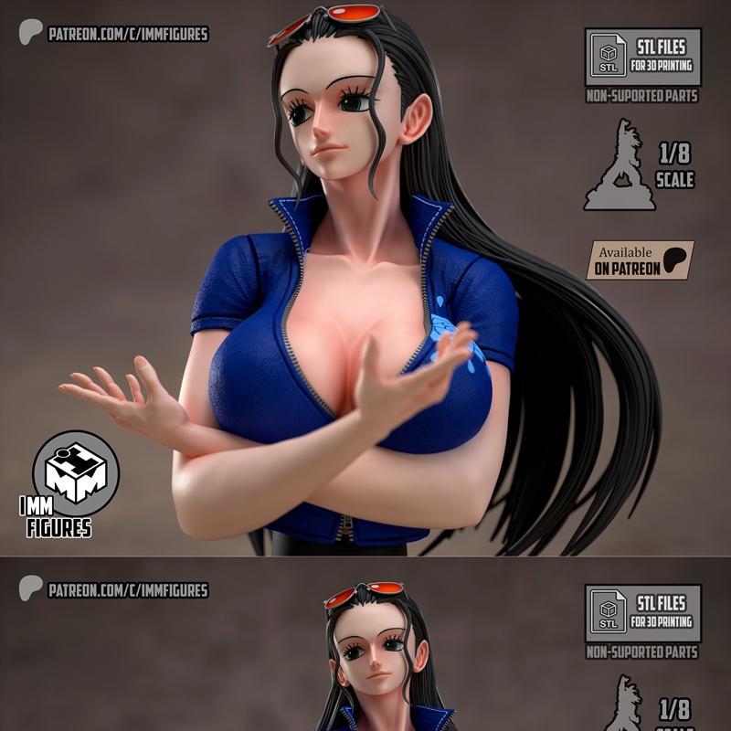 IMM数据图谱 - 纳兹·罗宾手办 - 3D打印模型 STL|IMM Figures – Nico Robin Bust – 3D Print Model STL