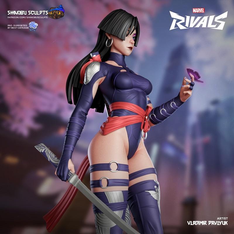 Shinobu雕塑 - 心灵猎手 Psylocke - 3D打印模型|Shinobu Sculpt – Psylocke – 3D Print Model STL