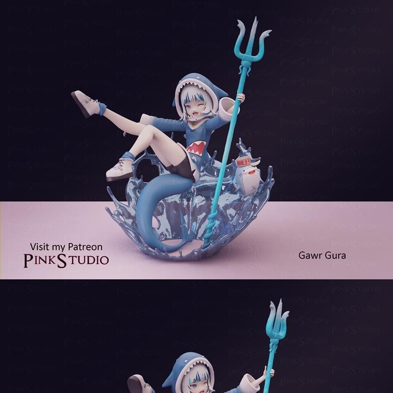 Pink Studio旗下Gawr Gura 3D打印模型 STL文件|Pink Studio – Hololive – Gawr Gura – 3D Print Model STL