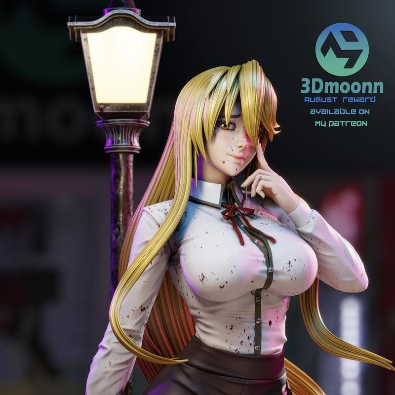 3D打印模型：高中的DxD——神崎春日|3DMoonn – High School DxD – Shizuka Marikawa – 3D Print Model