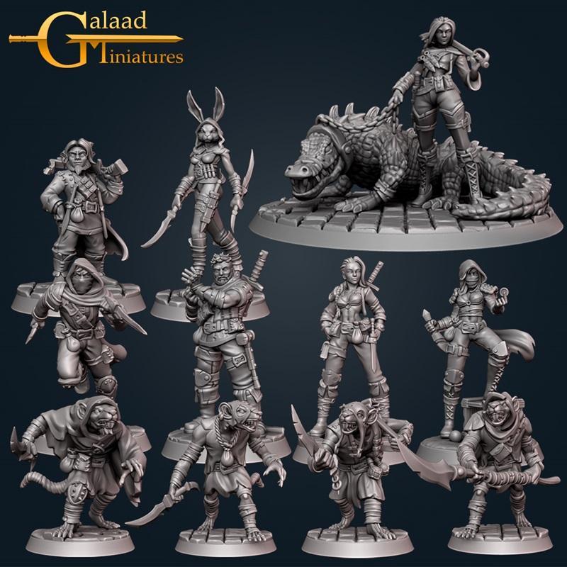 Galaad迷你模型-潜行者-3D打印模型|Galaad Miniatures – Rogues – 3D Print Model STL