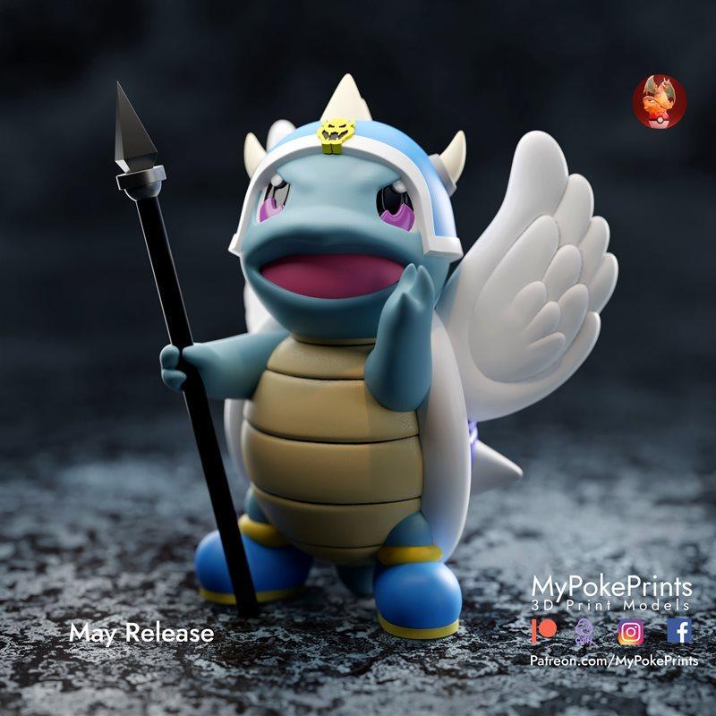 蓝壳小火龙 3D打印模型|Blue shell Squirtle – 3D Print Model STL