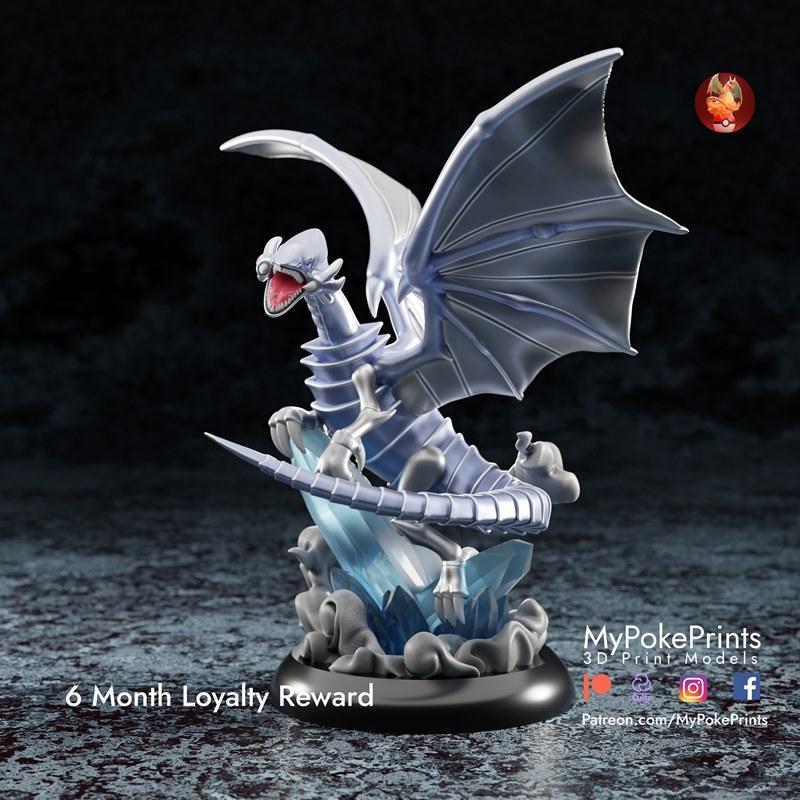 蓝眼白龙 3D打印模型|Blue Eyes White Dragon – 3D Print Model STL