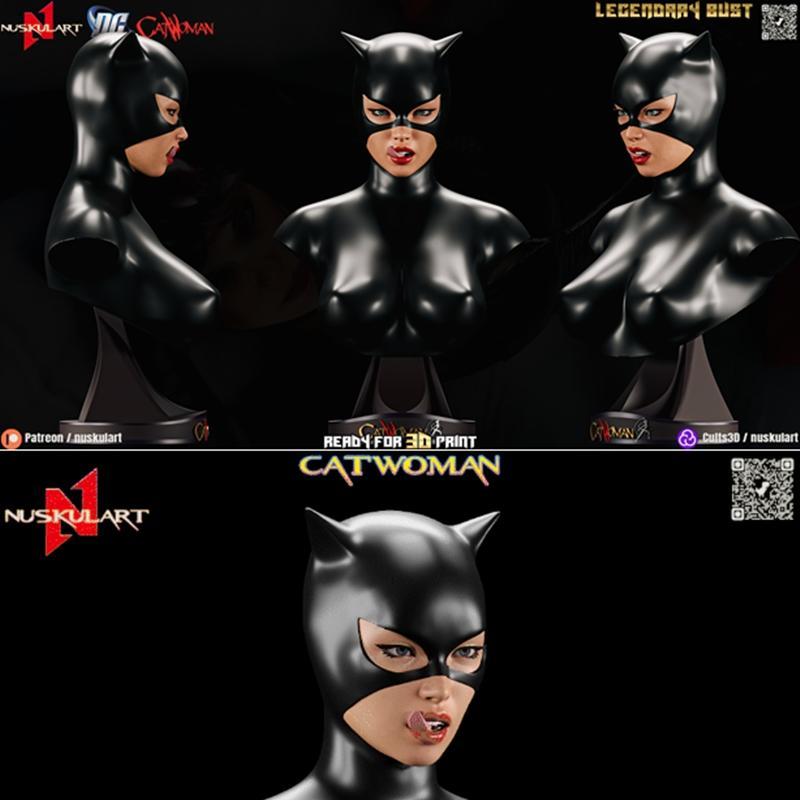 Nuskul艺术工作室打造的猫女DC宇宙限量3D打印雕塑模型|Nuskul Art – Catwoman – Dc Universe – Collectible Legendary Bust – 3D Print Model STL