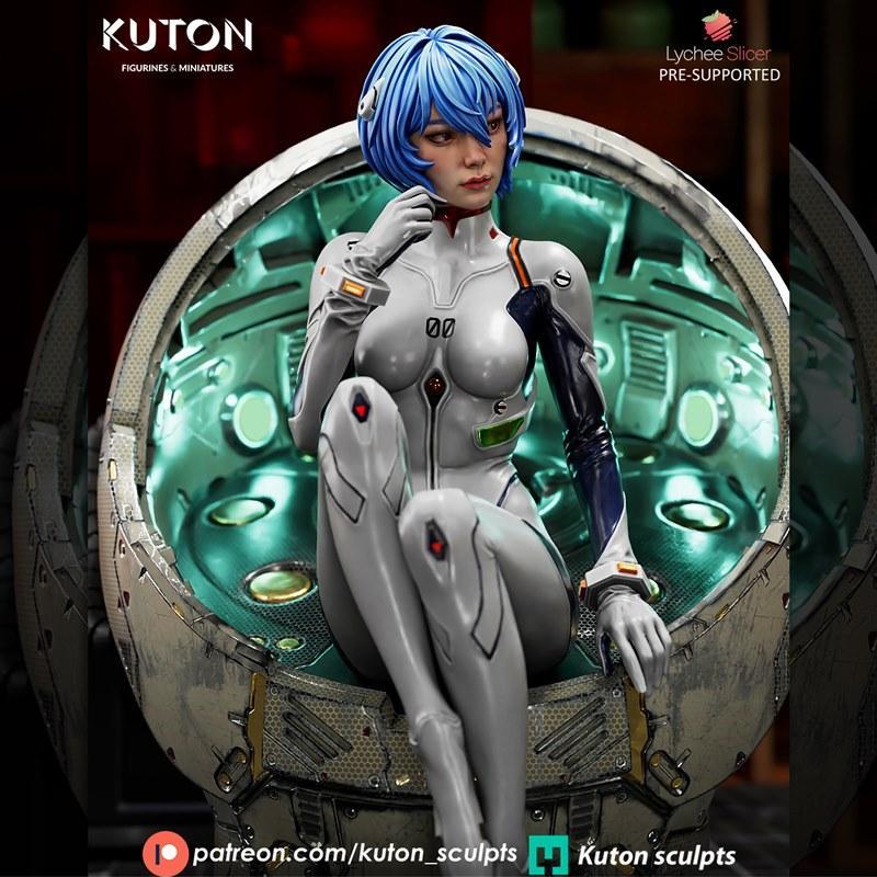 Kuton 3D打印模型：绫波丽|Kuton Figurines – Rei Ayanami – 3D Print Model STL