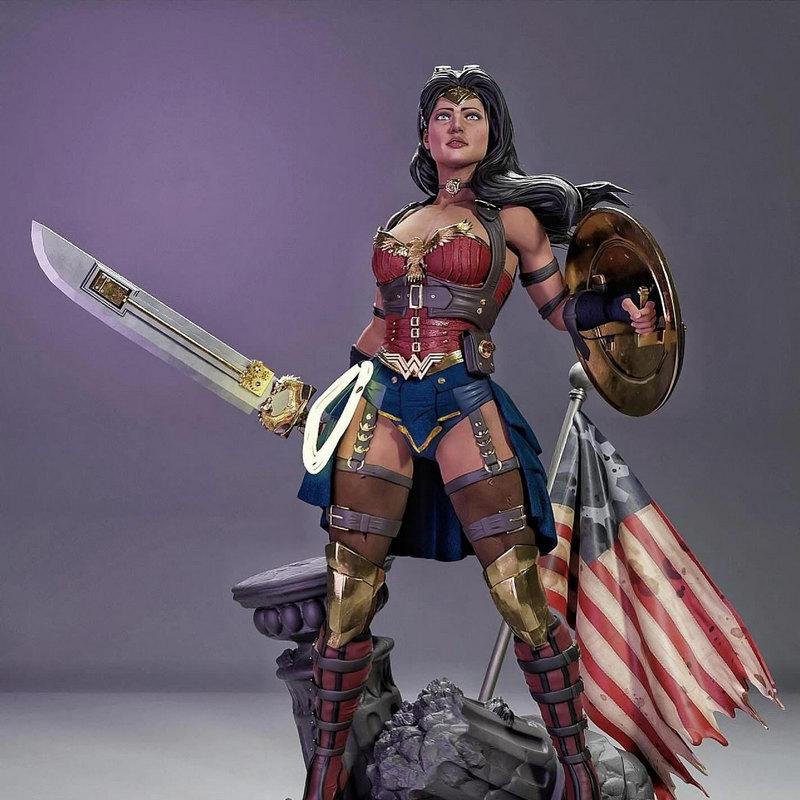 蒸汽朋克神奇女侠 3D打印模型|Steampunk Wonder Woman – 3D Print Model