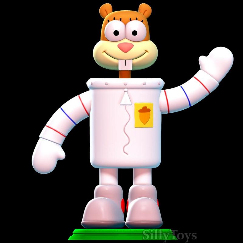 SillyToys旗下3D打印模型：海绵宝宝3D模型|SillyToys – Sandy Cheeks SpongeBob SquarePants 1 – 3D Print Model
