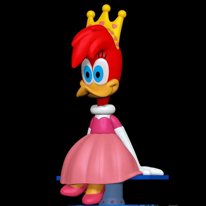 SillyToys出品：公主维妮木瓜鸟3D打印模型|SillyToys – Princess Winnie Woodpecker – 3D Print Model