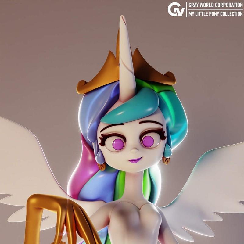 小马宝莉公主Celestia 3D打印模型|Princess Celestia 2 My Little Pony – 3D Print Model STL