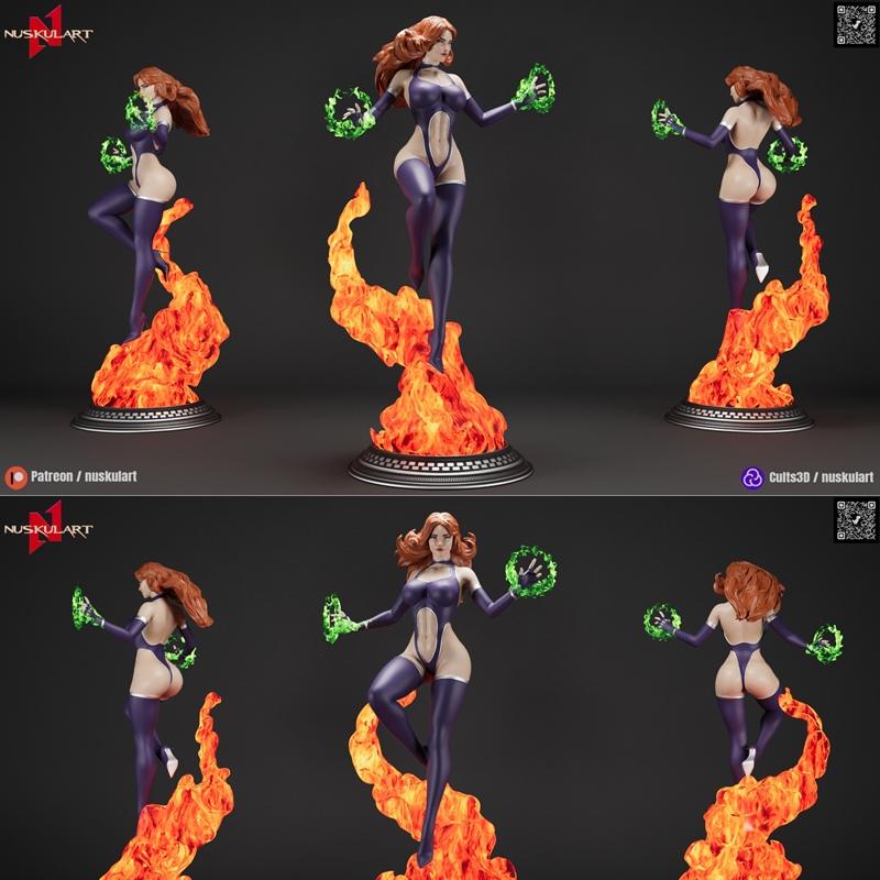 Nuskul艺术工作室出品 | 星火之焰 | 青少年正义联盟3D打印模型|Nuskul Art – Starfire – Teen Titans Go – 3D Print Model STL