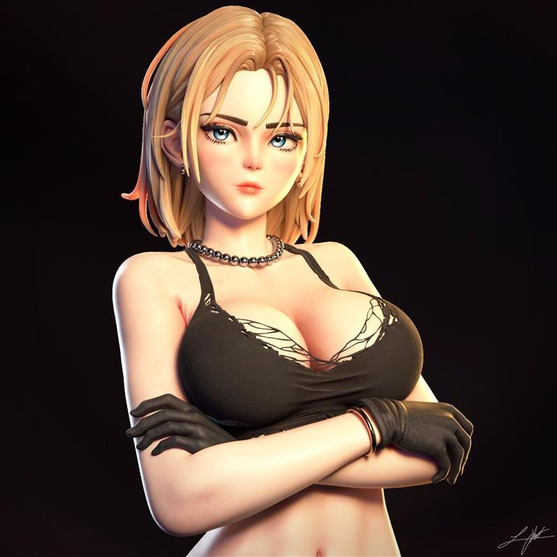 Abe3D - 《龙珠》Android 18 3D打印模型|Abe3D – Android 18 – 3D Print Model STL