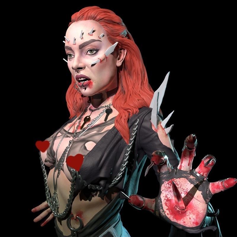 Diklichart 《活死人归来3》角色模型 3D打印 STL文件|Diklichart – Julie Walker – Return of the Living Dead 3 – 3D Print Model STL