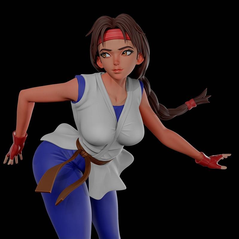 3D打印模型：KOF角色 Yuri SakaZaki|3dMomoji – Yuri SakaZaki KOF – 3D Print Model STL