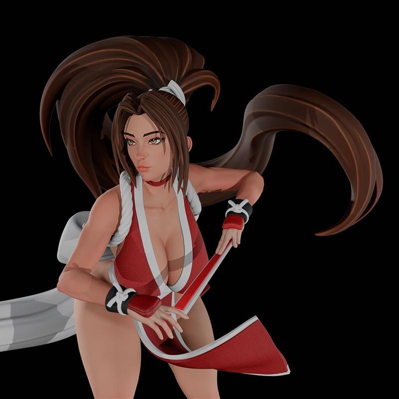 3D打印模型：Mai Shiranui角色精品造型|3dMomoji – Mai Shiranui – 3D Print Model STL