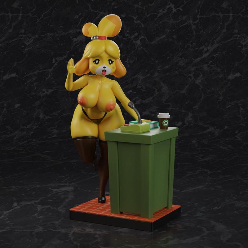 PolyBitsArt-动物 Crossing-伊莎贝尔-3D打印模型|PolyBitsArt – Animal Crossing – Isabelle – 3D Print Model STL