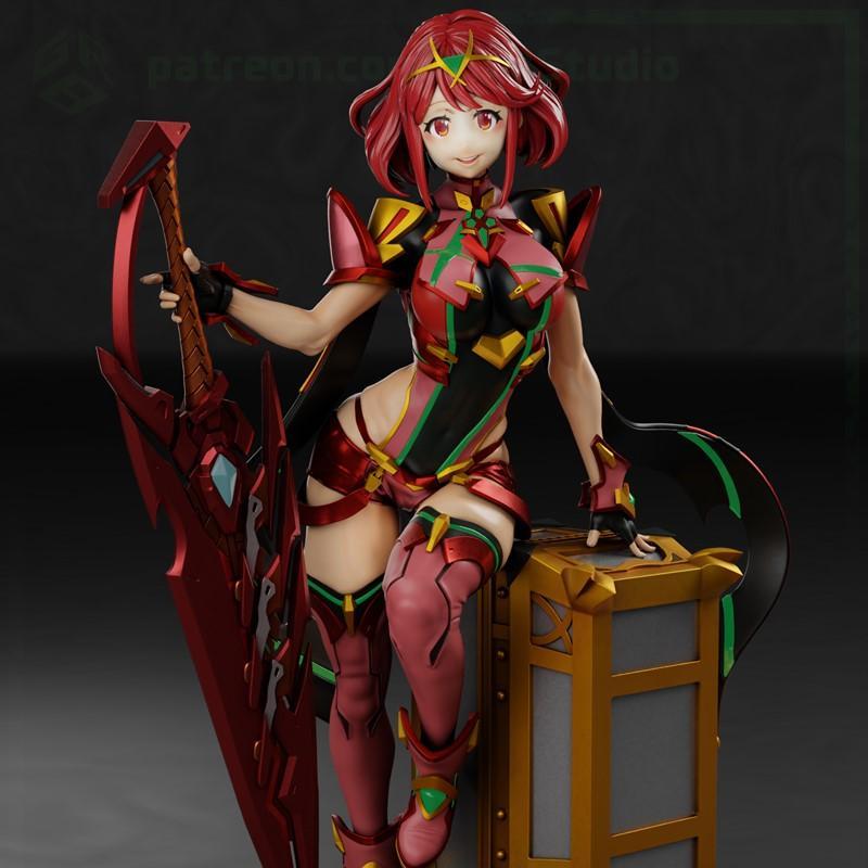 格瑞科技 - 萤火之刃 - 玄拉 3D打印模型|Gr8Tech – Xenoblade – Pyra – 3D Print Model STL